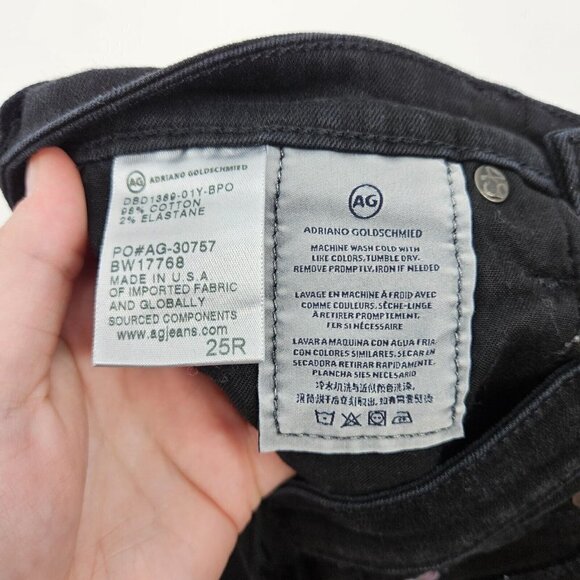 AG Adriano Goldschmied The Legging Ankle Super Skinny Jean Black Women’s Size 25 - Picture 5 of 9